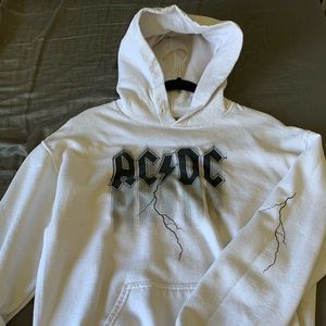 AC/DC lightning hoodie WHITE